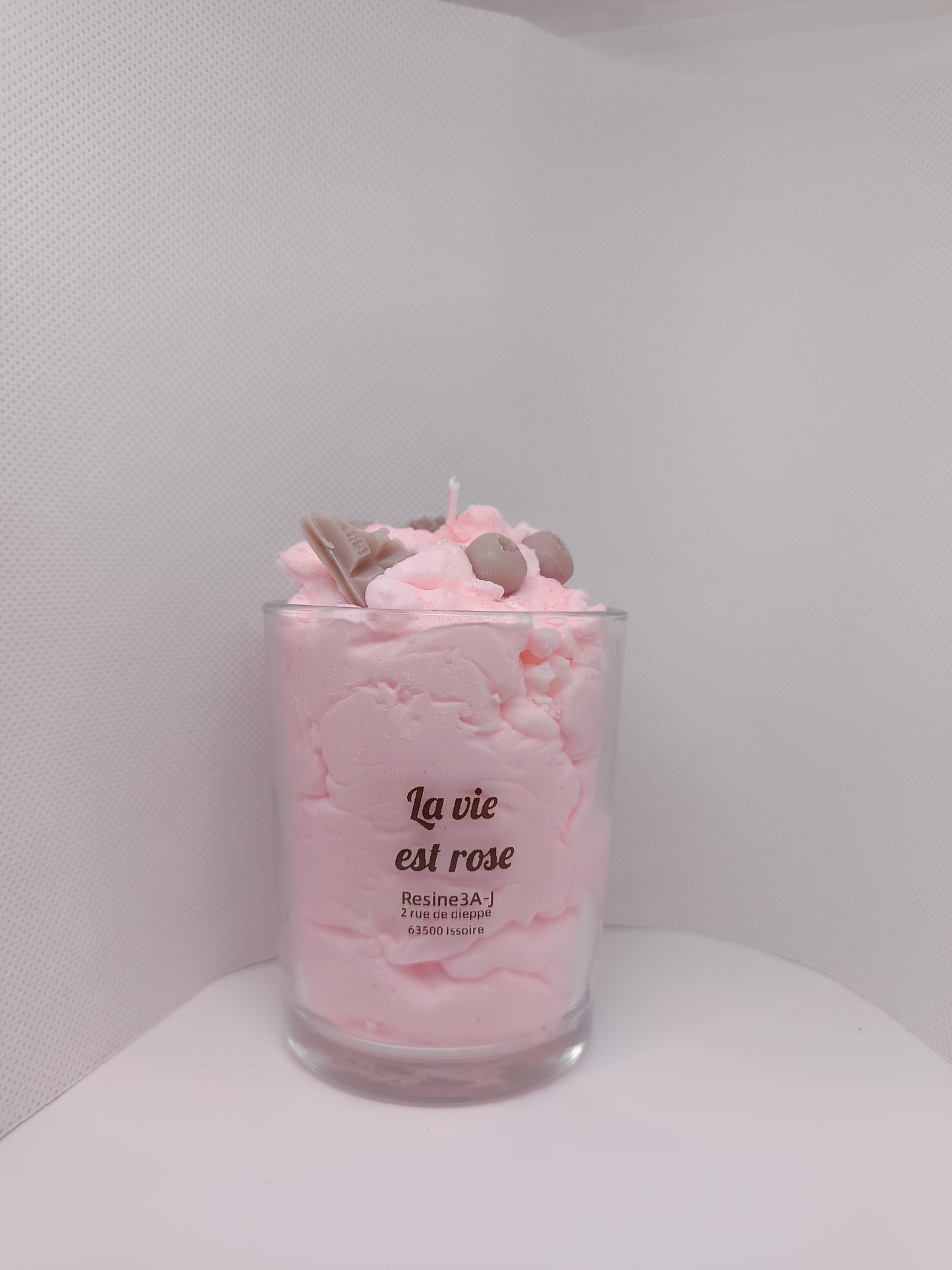 Bougie gourmandes la vie en rose